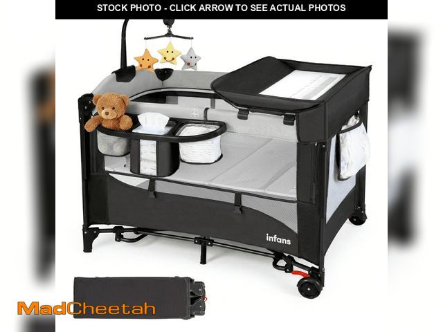 Lot 74-13773943 - INFANS 5 in 1 Baby Bassinet with Playard, Larger Size Bedside Sleeper, Diaper Changer, Mattress for ...