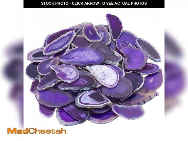 Lot 74-12439715 - mookaitedecor Polished Agate Light Table Slices,Geode Agate Slab Cards Pack of 12 - USED