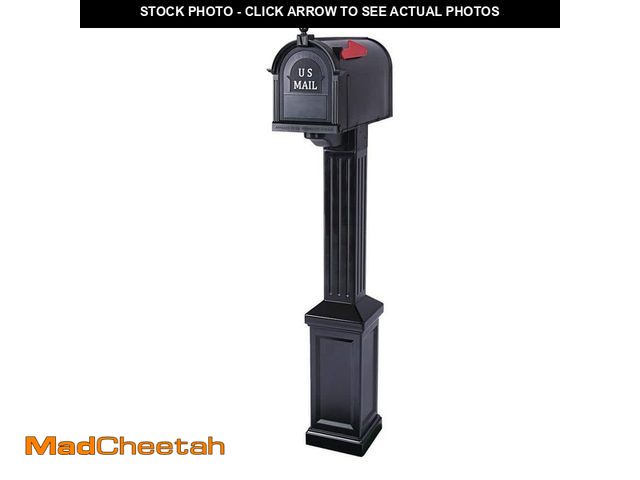 Lot 74-13792503 - Postal PRO Craftsman Mailbox and Post Kit, Black - UNUSED