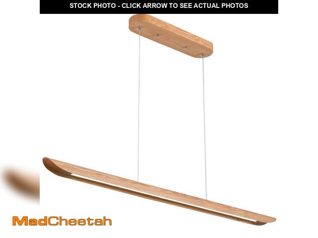 Lot 74-12489895 - QJCMUUYI 71" 40W Wood LED Linear Pendant Light Fixture,Dimmable Pool Table Island Lights,Modern Line...