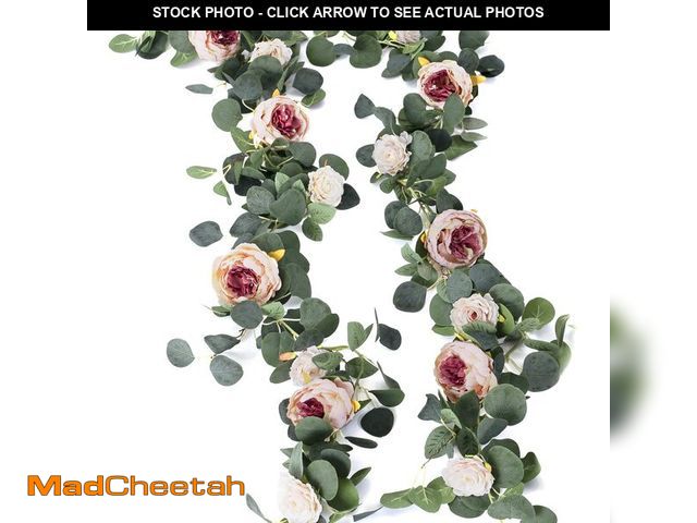 Lot 74-14299821 - MISSPIN 2pcs Artificial Flowers Garland Spring Eucalyptus Garland Vintage Fake Flower Peony Rose Vin...