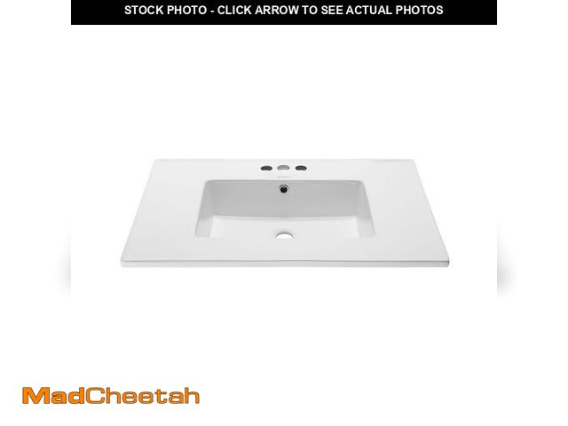 Lot 74-12773623 - Swiss Madison Voltaire 31 in. Vanity Top in Glossy White with 3 Center Set Holes - UNUSED