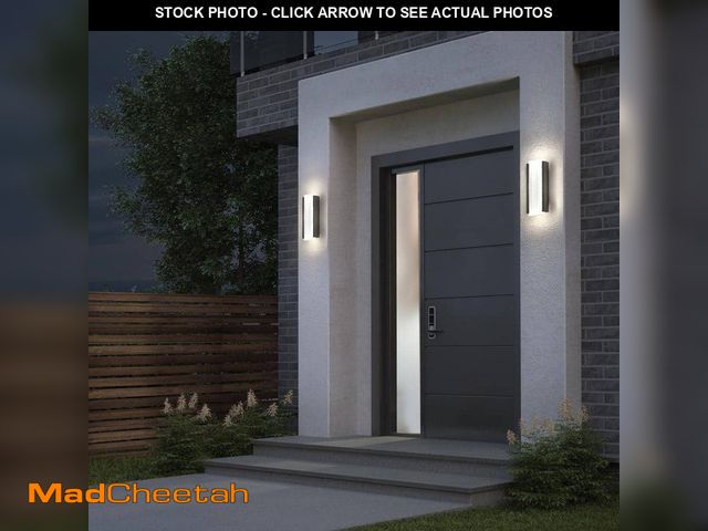 Lot 74-12745462 - Artika Blade Black Modern 3 CCT Integrated LED Exterior Hardwired Garage and Porch-Light Lantern Sco...