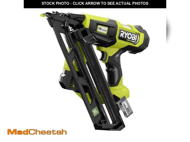 Lot 74-12465406 - RYOBI ONE+ HP 18V Brushless Cordless 15-Gauge 34ÃâÃÂ° Angled Finish Nailer (Tool Only) - UNUSED