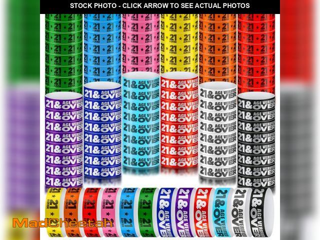 Lot 74-12313821 - Teling 1200 Pcs over 21 Paper Wristbands Events Wristbands Colored Waterproof Paper Bracelets Lightw...