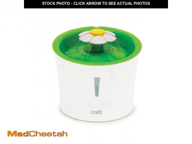 Lot 74-12304725 - Catit Flower Fountain with Triple Action Filter, Cat Drinking Water Fountain, 3 L, Green - USED
