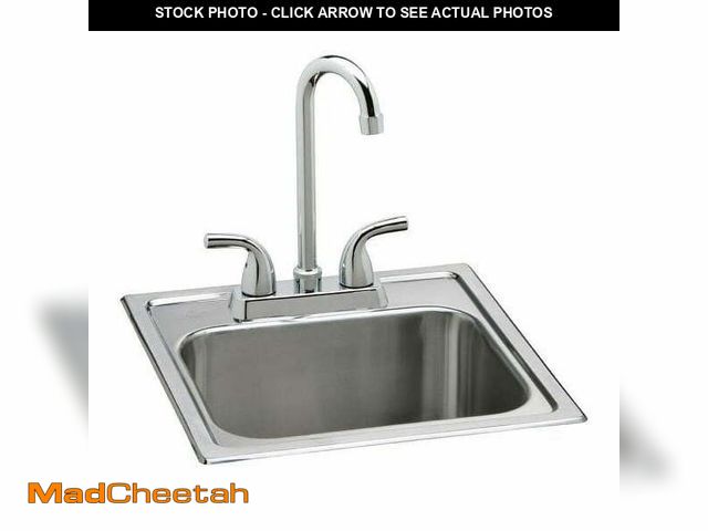 Lot 74-12672314 - Elkay 15 in. Drop-in Single Bowl 20-Gauge Durable Satin Stainless Steel Kitchen Sink Kit - USED