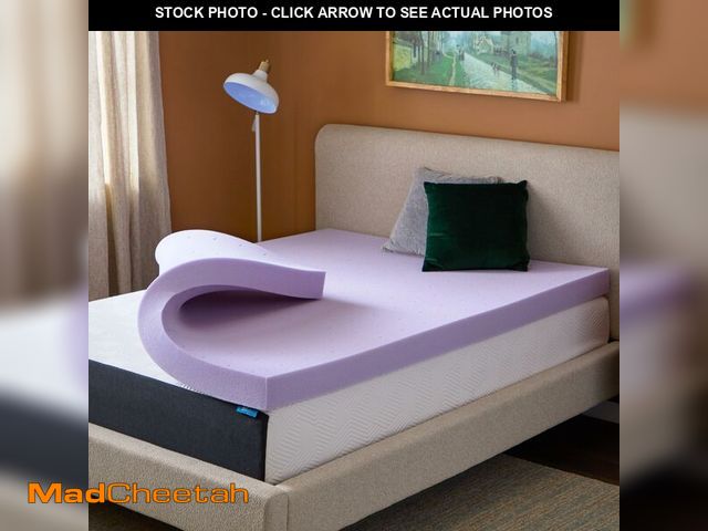 Lot 74-13972653 - Lucid 4 Inch Lavender Memory Foam Mattress Topper, California King Size Ã¢â¬â Essential Oil Infus...