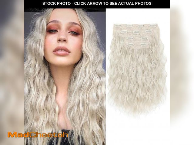 Lot 74-11555872 - REECHO Clip in Hair Extensions, 4PCS Hair Extensions 14" Short Wavy Hair Extensions Invisible Lace W...