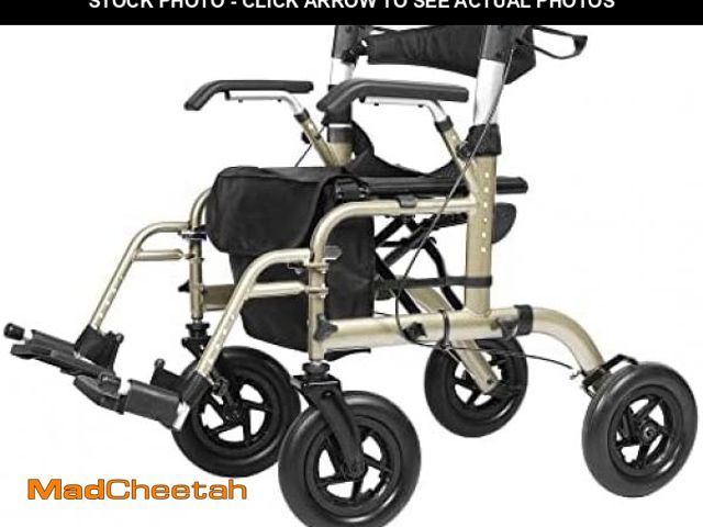 Lot 74-12169883 - ELENKER All-Terrain 2 in 1 Rollator Walker &amp; Transport Chair, Folding Wheelchair with All 10" Wh...