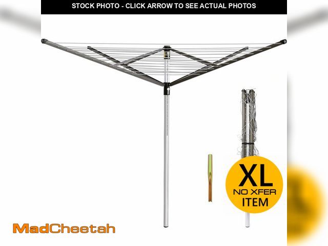 Lot 74-12569601 - JS HANGER Clothesline Outdoor Rotary Dryer, 4 Arms Foldable Heavy Duty Height Adjustable Clothes Dry...