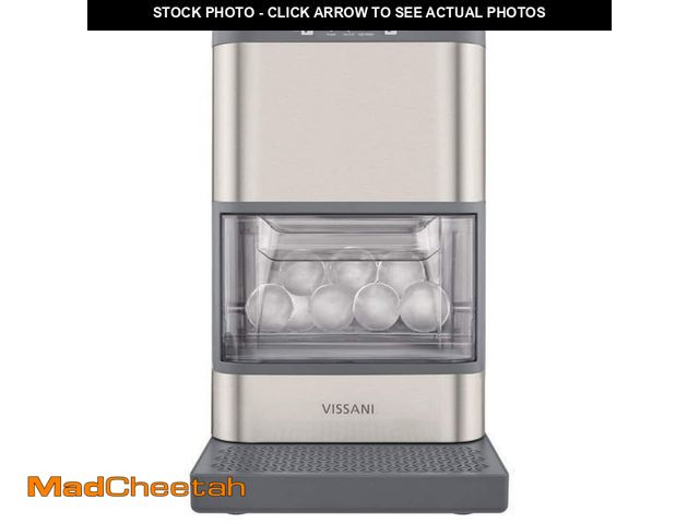 Lot 74-14560983 - Vissani 9.76 in. Countertop Portable Ball Shaped Ice Maker 5.12 lbs. Per Day in Stainless Steel AK75...