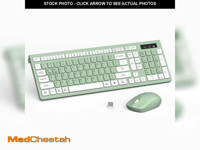Lot 74-13967101 - Wireless Keyboard and Mouse Combo, Full-Sized Wireless Keyboard and Adjustable DPI Mouse, 2.4GHz USB...