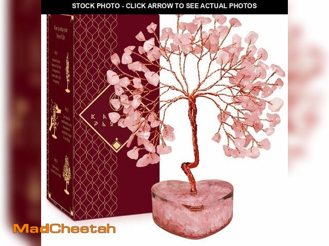 Lot 74-12705359 - Rose Quartz Crystal Tree Gifts for Women, Handmade Chakra Healing Crystals Tree of Life for Positive...