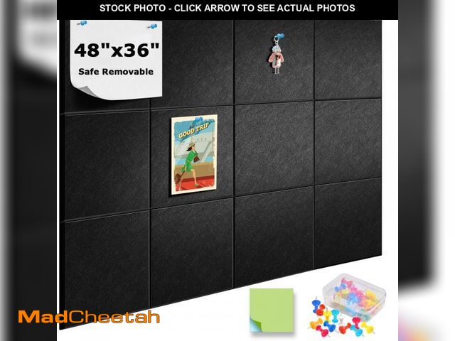 Lot 74-12411962 - Unleash Your Ideas! 12-Pack Large Removable Felt Bulletin Board (48"x36") Felt Wall Tiles - Loved by...