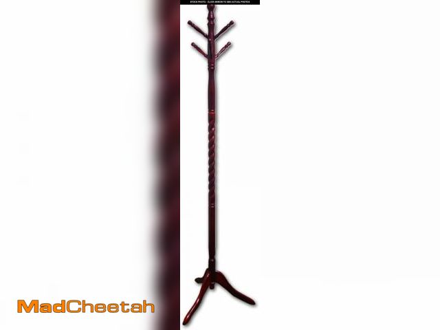 Lot 74-12399231 - ORE International Twist Cherry Wood Coat Rack - UNUSED