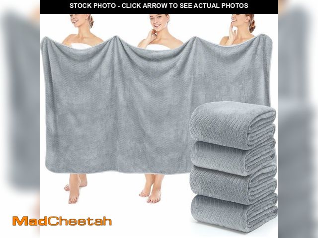 Lot 74-13583487 - SmoothNovelty 4 Pack Bath Sheets 40 x 80 Inch Jumbo Extra Large Towels Set Oversized Quick Dry Coral...