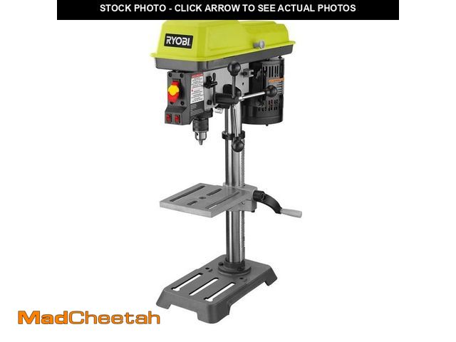 Lot 74-14560838 - RYOBI 10 in. 5 Speed Drill Press with EXACTLINE Laser Alignment System DP103L - USED