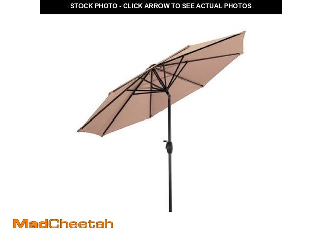 Lot 74-12141279 - Westin Outdoor 9 Ft Patio Market Umbrella with Tilt &amp; Crank  Beige - UNUSED