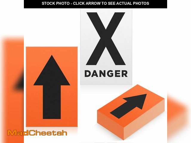 Lot 74-12719252 - Yousoontic 100 Pcs High Visibility Arrow and Danger x Signs Outdoor Bulk Black Orange Racing Course ...