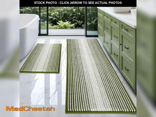 Lot 74-12304484 - BSICPRO Bathroom Rugs and Mats Sets, 2 Piece Thick Absorbent Chenille Bath Mat Rug Set Non Slip, Sof...