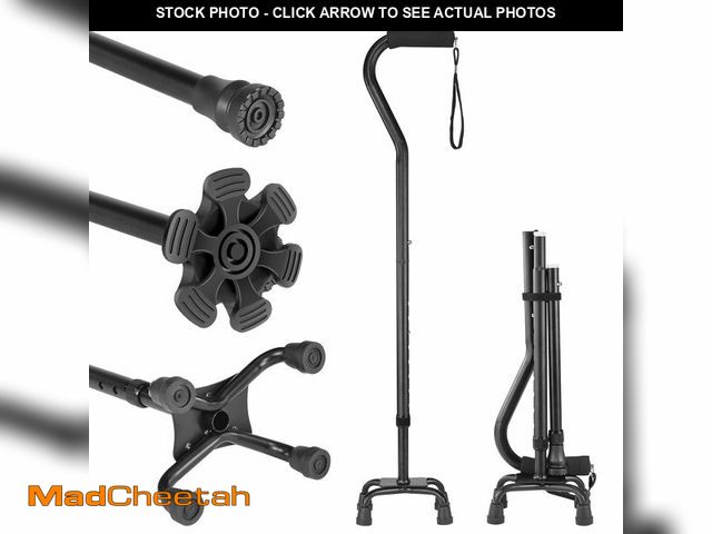 Lot 74-12697852 - Adjustable Walking Cane for Women Ã¯Â¼â  Men with 4-Pronged Base for Extra Stability, Foam Padded O...