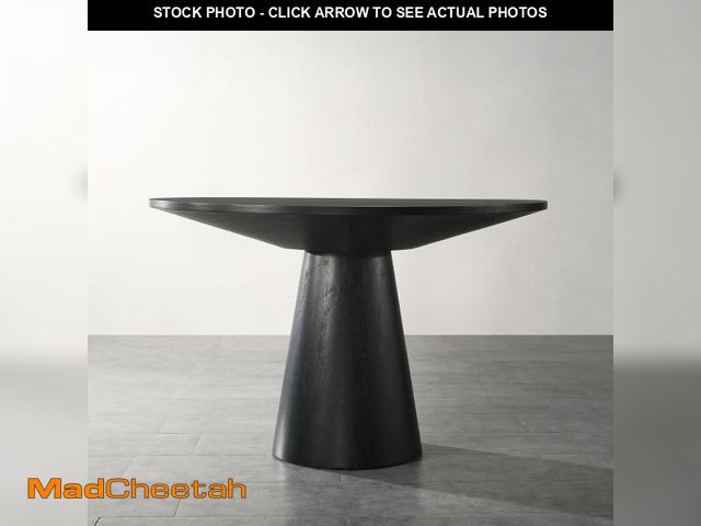 Lot 74-12199589 - Roundhill Furniture Rocco Contemporary 48" Pedastal Dining Table, Ebony - UNUSED