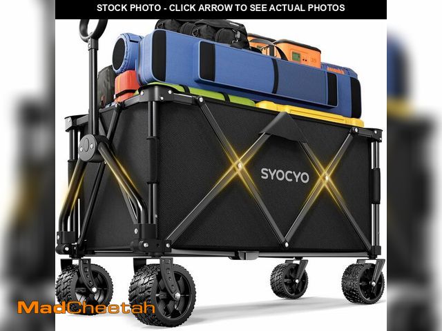 Lot 74-13710808 - Wagon Carts Foldable 420LBS Weight Capacity Collapsible Wagon with Big All-Terrain Wheels, Heavy Dut...