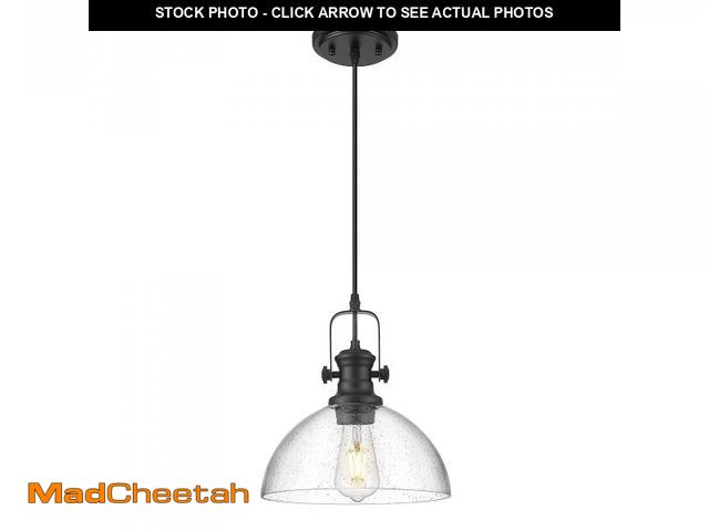 Lot 74-11546649 - Audickic Black Pendant Lights Kitchen Island, 10.5" Farmhouse Pendant Lighting with Clear Seeded Gla...