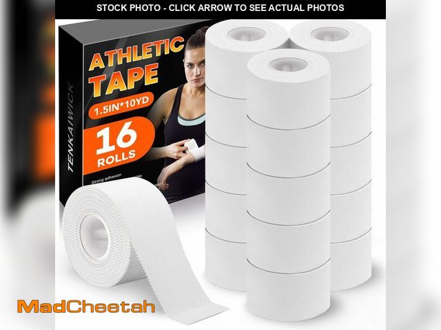 Lot 74-13946430 - 16 Pack Athletic Tape, White Sports Tape for Wrist Ankle Protection, Sports Tape Athletic No Sticky ...
