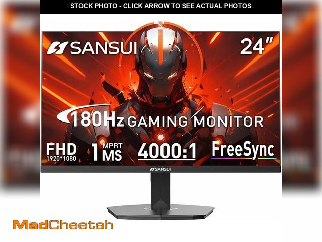 Lot 74-13710466 - (MISSING STAND) SANSUI Gaming Monitor, 24 Inch 200Hz 180Hz, FHD 1080P 1ms 110% sRGB Computer Monitor...