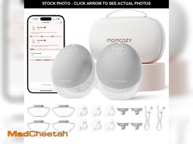Lot 74-12310367 - Momcozy Breast Pump Hands Free Upgraded Mobile Flow | M9, App Discreet Control with Personalized Mul...