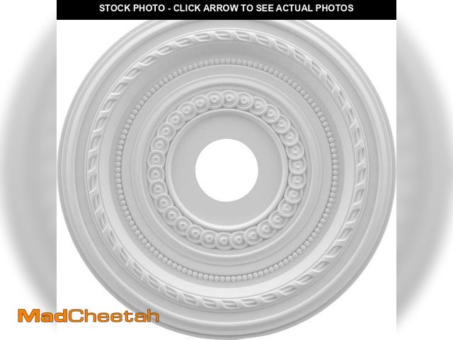 Lot 74-12136916 - Ekena Millwork CMP19CO Cole Thermoformed PVC Ceiling Medallion (Fits Canopies up to 5 1/8"), 19"OD x...