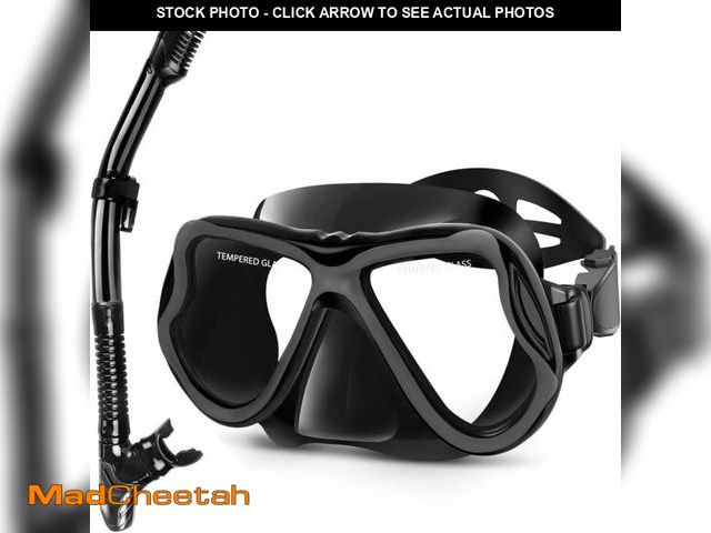 Lot 74-11550657 - Greatever Dry Snorkel Set,Panoramic Wide View,Anti-Fog Scuba Diving Mask,Professional Snorkeling Gea...