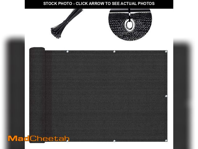 Lot 74-14213913 - SUNLAX 2.5'x10' Black Balcony Privacy Screen Fence Windscreen Cover Fabric Shade Netting Mesh Cloth ...