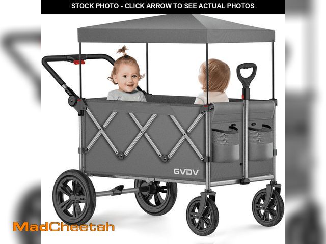 Lot 74-14350924 - GVDV Stroller Wagon for Kids, 3-in-1 Collapsible Double Stroller Wagon for Toddlers, All-Terrain Bab...