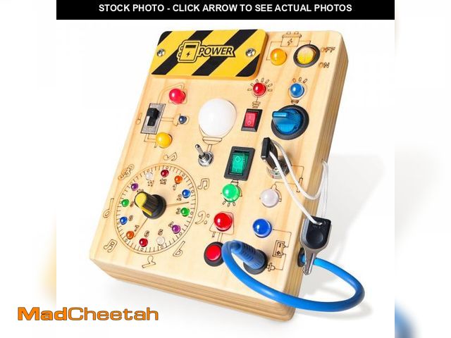 Lot 74-12308039 - Iabedi Busy Board, Montessori Toy for 1-3 Years Old, Wooden Toddler Sensory Travel Toy, Ideal Gift f...