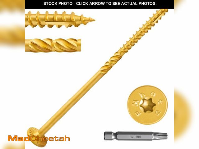 Lot 74-13820224 - #14 x 8 Inch Wood Structural Lag Screws 300Pcs Star Drive Decking Wood Screws, Rust Resistant Timber...