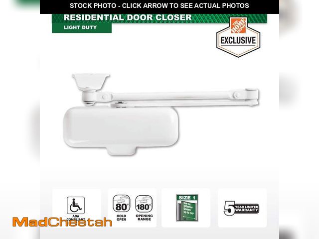 Lot 74-12776615 - Universal Hardware Light-Duty White Residential Door Closer - USED