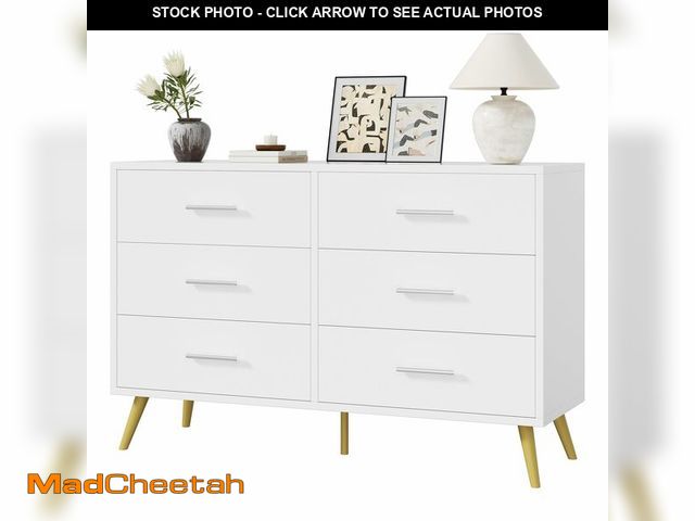 Lot 74-12689571 - Shintenchi 6 Drawer Dresser, Wide Chest of Drawers Organizer Storage with Drawers, Large Storage Cab...