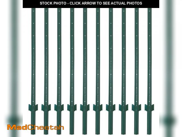 Lot 74-12541543 - LADECH 3-4-5-6-7 Feet Sturdy Duty Metal Fence Post Ã¢â¬â Garden U Post for Fencing - 10 Pack (5 F...
