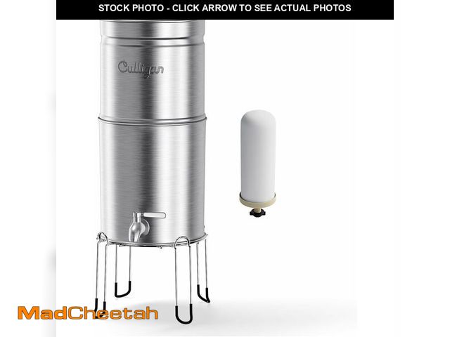 Lot 74-12572919 - Culligan with MaxClear Technology 2.25 Gallon Gravity Water Filter System, Brushed Countertop Cerami...