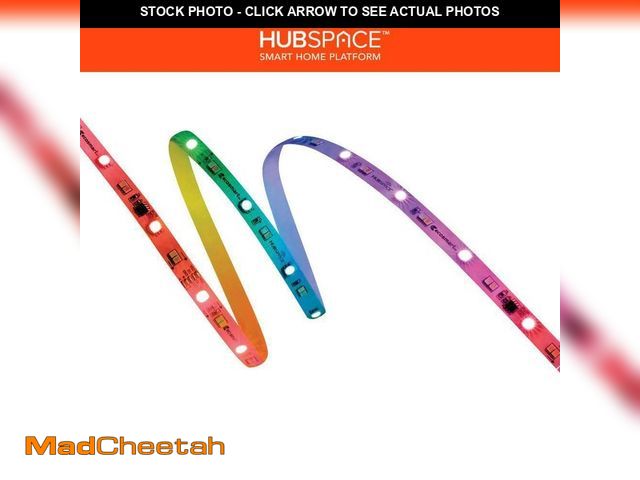 Lot 74-12676505 - EcoSmart 6.5 ft. Smart RGWBIC Dynamic Color Changing Dimmable Plug-In LED Strip Light Powered by Hub...