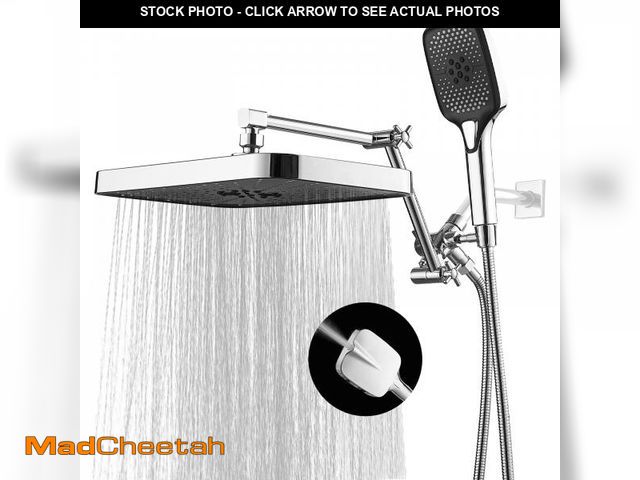 Lot 74-11979602 - Jcrob High Pressure Wide Rain Shower Head with Handheld Spray Combo, 14 Inch Rainfall Square Shower ...