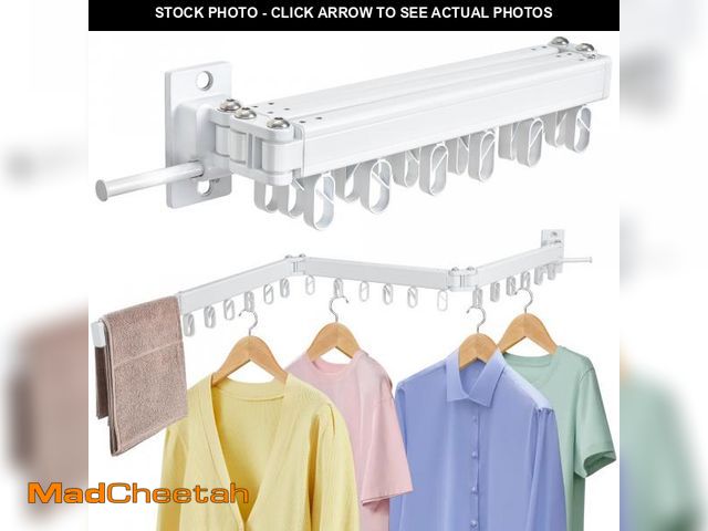 Lot 74-12315803 - ZOFGENOW Clothes Drying Rack Wall Mounted Foldable, Retractable &amp; Collapsible(Tri-Fold) Space-Sa...