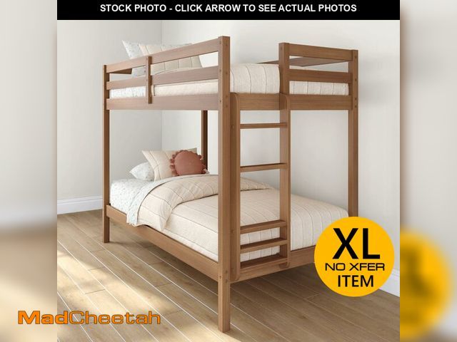 Lot 74-12615613 - Grain &amp; Grove Bear Twin Over Twin Bunk Bed, Sturdy Bunk Bed Frame for Kids, Plywood Bunk with La...