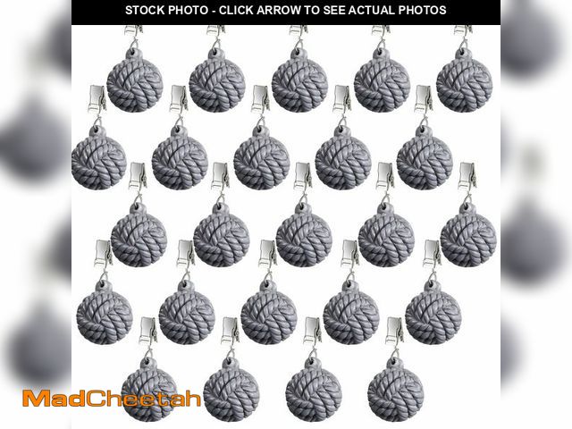 Lot 74-14065437 - Tioncy 24 Pcs Outdoor Curtain Weights Table Cloth Weights Heavyweight Ball Resin Cast Iron Cloth Hol...