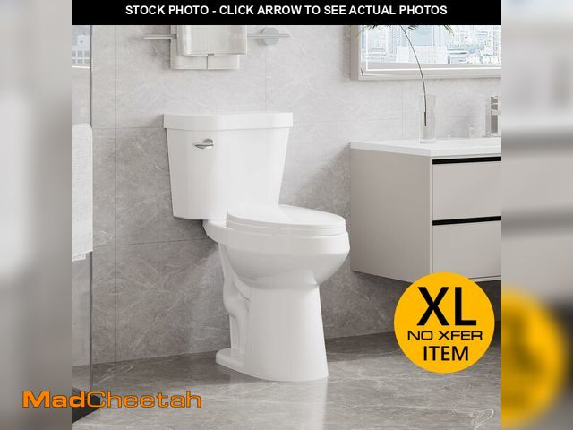 Lot 74-12572583 - Two Piece Toilet - Elongated Bowl, 19" ADA Compliant Comfort Height, Water Efficient, Slow Close Sea...