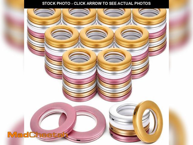 Lot 74-14263176 - 100 Pcs Curtain Grommets 1-9/16 Inch Inner Diameter 40mm Stainless Steel Curtain Eyelet Rings for Wi...