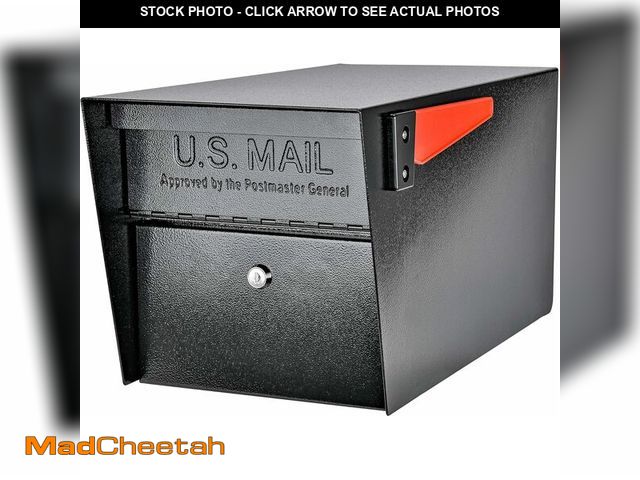 Lot 74-13698204 - Mail Boss 7506 Mail Manager Curbside Locking Security Mailbox, Black,Large - UNUSED